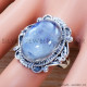 Rainbow Moonstone 925 Sterling Silver Ring (SJWR-1136) Rainbow Moonstone 925 Sterling Silver Ring (SJWR-1136)