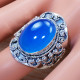 Blue Chalcedony Gemstone 925 Sterling Silver Unique Jewelry Ring SJWR-1139