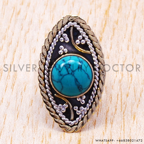 Turquoise 925 Sterling Silver Ring (SJWR-114)