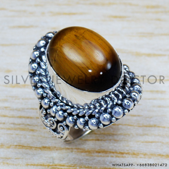Tiger Eye 925 Sterling Silver Ring (SJWR-1147)