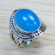 925 Sterling Silver Handcrafted Blue Chalcedony Gemstone Jewelry Ring SJWR-1157