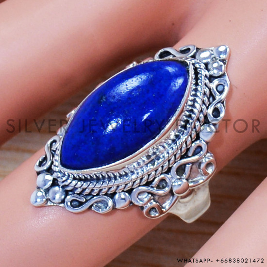 Lapis Lazuli 925 Sterling Silver Ring (SJWR-1158) Lapis Lazuli 925 Sterling Silver Ring (SJWR-1158)