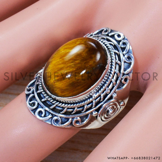 Tiger Eye 925 Sterling Silver Ring (SJWR-1160) Tiger Eye 925 Sterling Silver Ring (SJWR-1160)