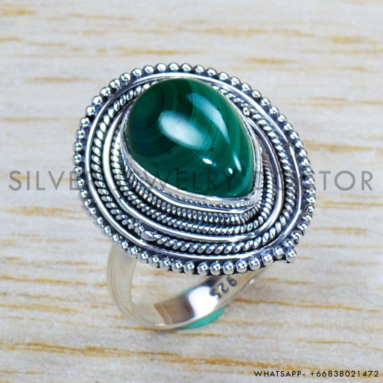 Malachite 925 Sterling Silver Ring (SJWR-1162) Malachite 925 Sterling Silver Ring (SJWR-1162)