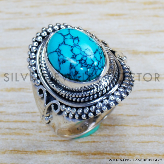 Turquoise 925 Sterling Silver Ring (SJWR-1165) Turquoise 925 Sterling Silver Ring (SJWR-1165)