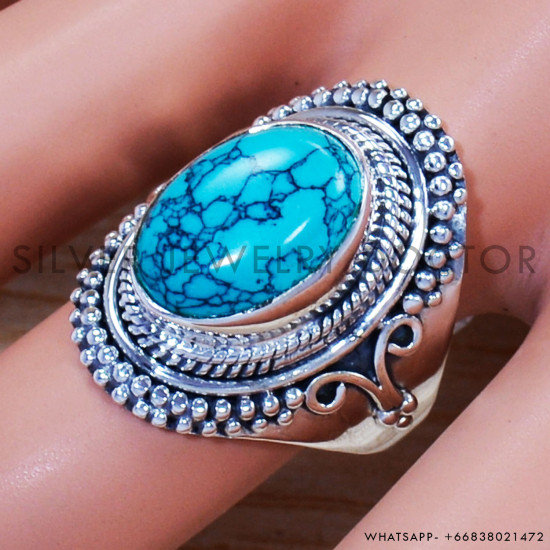 Turquoise 925 Sterling Silver Ring (SJWR-1165) Turquoise 925 Sterling Silver Ring (SJWR-1165)