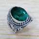 Emerald Gemstone 925 Sterling Silver Vintage Look Jewelry Ring SJWR-1172