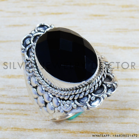 Black Onyx 925 Sterling Silver Ring (SJWR-1174) Black Onyx 925 Sterling Silver Ring (SJWR-1174)