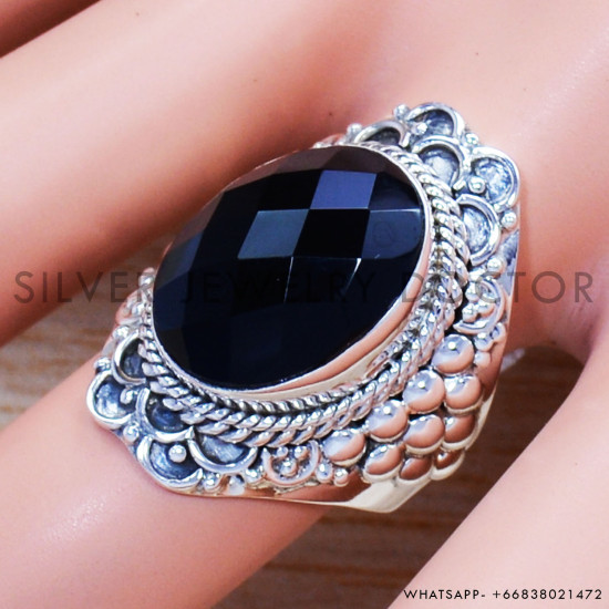 Black Onyx 925 Sterling Silver Ring (SJWR-1174) Black Onyx 925 Sterling Silver Ring (SJWR-1174)