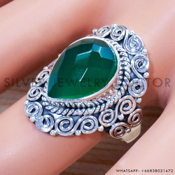 Green Onyx 925 Sterling Silver Ring (SJWR-1180)