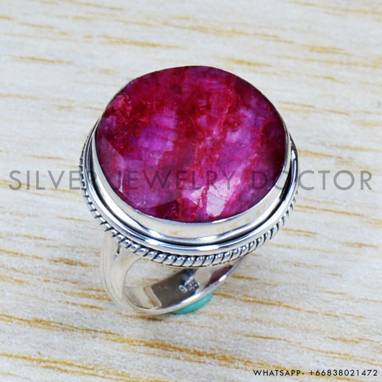 Ruby 925 Sterling Silver Ring (SJWR-1187)