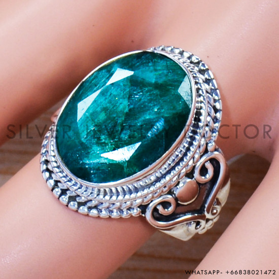 Emerald 925 Sterling Silver Ring (SJWR-1190) Emerald 925 Sterling Silver Ring (SJWR-1190)