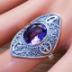Amethyst Gemstone 925 Sterling Silver Light Weight Jewelry Ring SJWR-1194