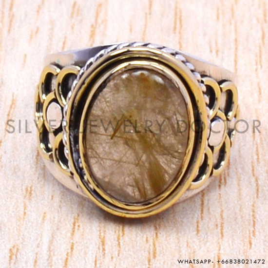 Golden Rutile 925 Sterling Silver Ring (SJWR-120) Golden Rutile 925 Sterling Silver Ring (SJWR-120)