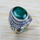 925 Sterling Silver Stylish Jewelry Emerald Gemstone Fine Ring SJWR-1200