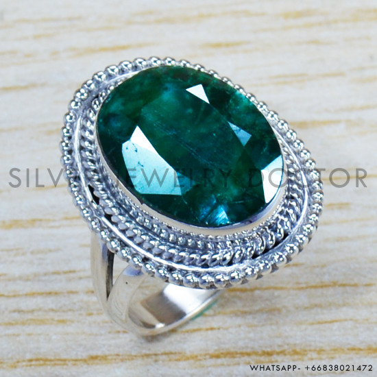 Emerald 925 Sterling Silver Ring (SJWR-1204) Emerald 925 Sterling Silver Ring (SJWR-1204)