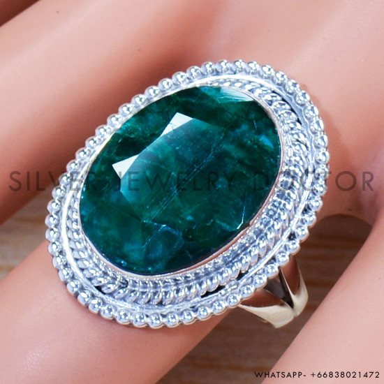 Emerald 925 Sterling Silver Ring (SJWR-1204) Emerald 925 Sterling Silver Ring (SJWR-1204)
