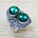925 Sterling Silver Designer Jewelry Malachite Gemstone Royal Ring SJWR-1208