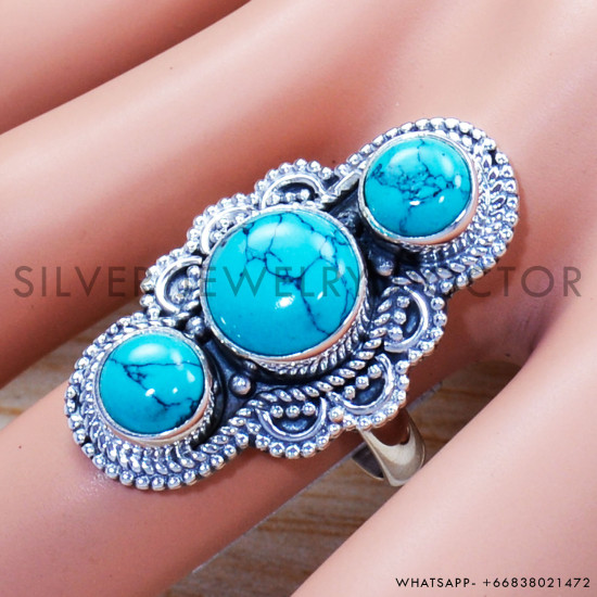 Turquoise 925 Sterling Silver Ring (SJWR-1209) Turquoise 925 Sterling Silver Ring (SJWR-1209)