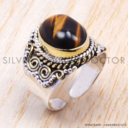 Tiger Eye 925 Sterling Silver Ring (SJWR-121)