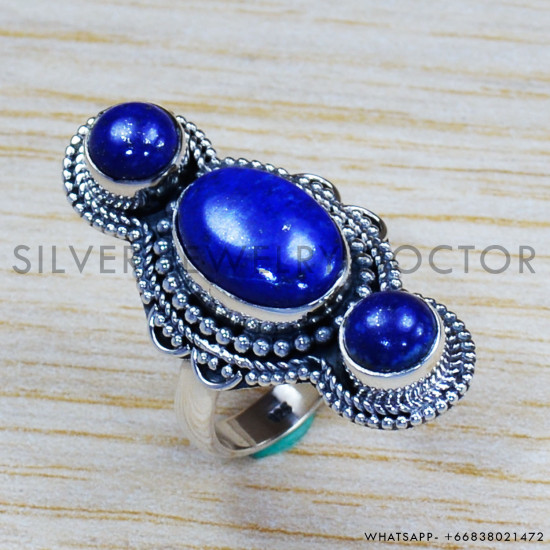 Lapis Lazuli 925 Sterling Silver Ring (SJWR-1210) Lapis Lazuli 925 Sterling Silver Ring (SJWR-1210)
