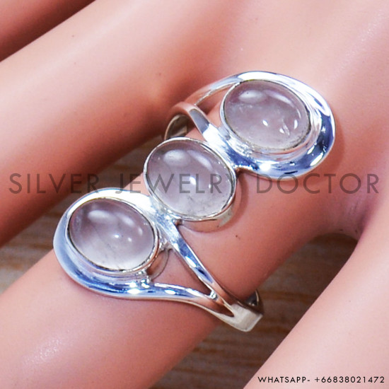 Rose Quartz 925 Sterling Silver Ring (SJWR-1227) Rose Quartz 925 Sterling Silver Ring (SJWR-1227)