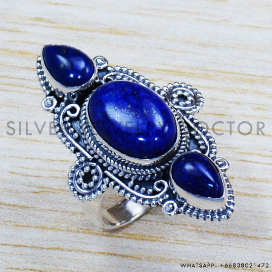 Lapis Lazuli 925 Sterling Silver Ring (SJWR-1228) Lapis Lazuli 925 Sterling Silver Ring (SJWR-1228)