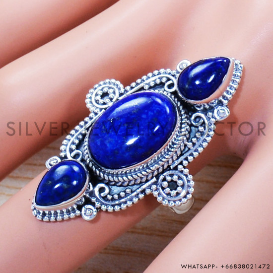 Lapis Lazuli 925 Sterling Silver Ring (SJWR-1228) Lapis Lazuli 925 Sterling Silver Ring (SJWR-1228)