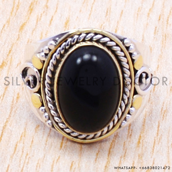 Black Onyx 925 Sterling Silver Ring (SJWR-123) Black Onyx 925 Sterling Silver Ring (SJWR-123)