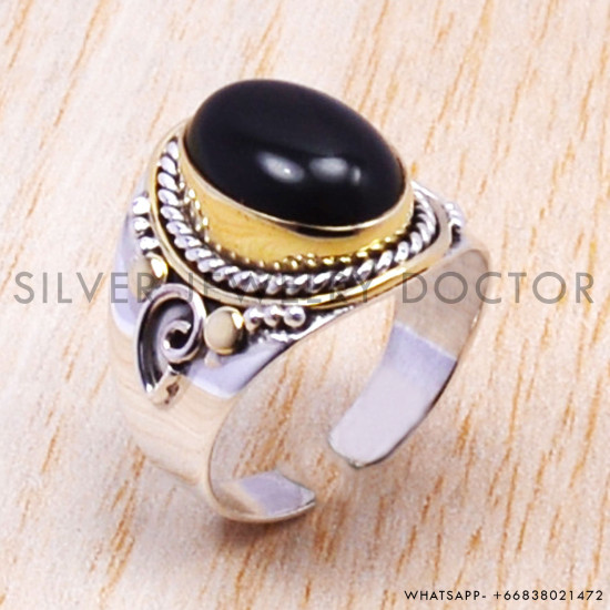 Black Onyx 925 Sterling Silver Ring (SJWR-123) Black Onyx 925 Sterling Silver Ring (SJWR-123)