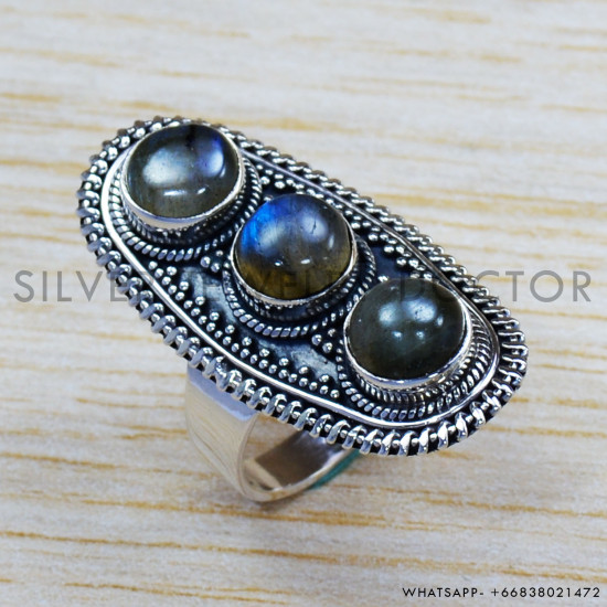 Labradorite 925 Sterling Silver Ring (SJWR-1232) Labradorite 925 Sterling Silver Ring (SJWR-1232)