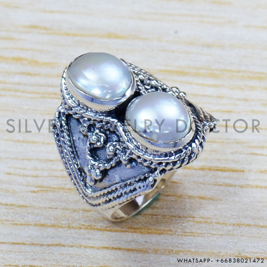 Pearl 925 Sterling Silver Ring (SJWR-1233) Pearl 925 Sterling Silver Ring (SJWR-1233)
