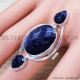 Jaipur Fashion 925 Sterling Silver Jewelry Blue Sunstone Ring SJWR-1238