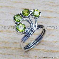 Peridot 925 Sterling Silver Ring (SJWR-1246)