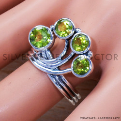 Peridot 925 Sterling Silver Ring (SJWR-1246)