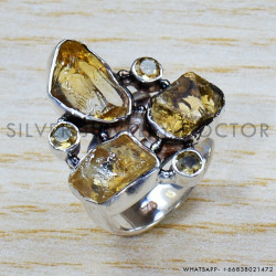 Citrine 925 Sterling Silver Ring (SJWR-1248)