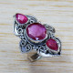 925 Sterling Silver Indian Handmade Ruby Gemstone Jewelry Ring SJWR-1250