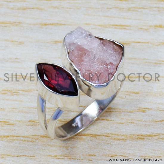 Rose Quartz 925 Sterling Silver Ring (SJWR-1253) Rose Quartz 925 Sterling Silver Ring (SJWR-1253)
