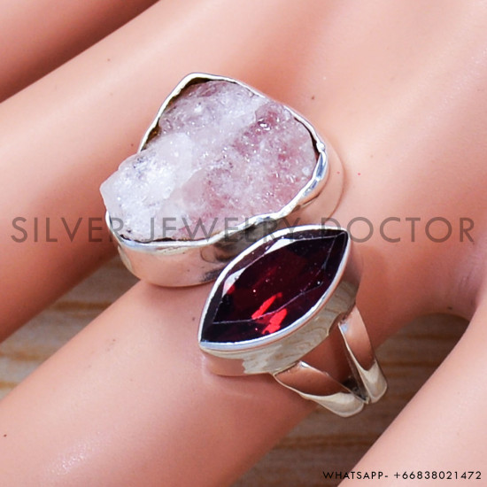 Rose Quartz 925 Sterling Silver Ring (SJWR-1253) Rose Quartz 925 Sterling Silver Ring (SJWR-1253)