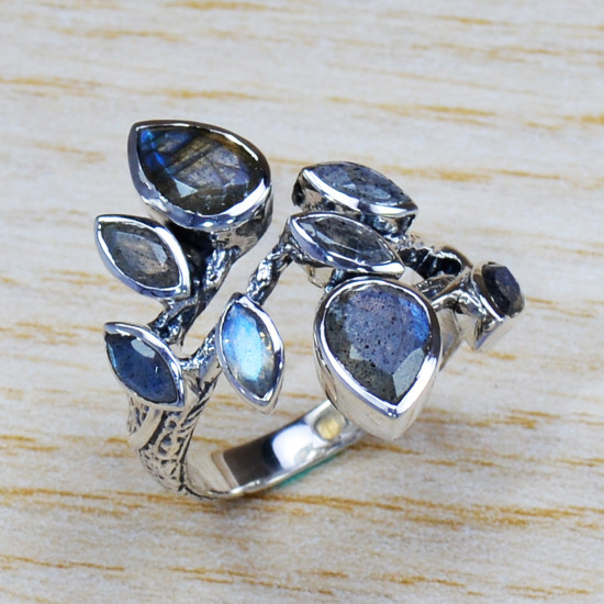 Anniversary Gift Jewelry 925 Sterling Silver Labradorite Gemstone Ring SJWR-1254