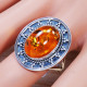 Amber Gemstone Traditional 925 Sterling Silver Jewelry Ring SJWR-1267