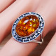 925 Sterling Silver Designer Jewelry Amber Gemstone New Ring SJWR-1268