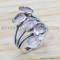 Rose Quartz 925 Sterling Silver Ring (SJWR-1271)