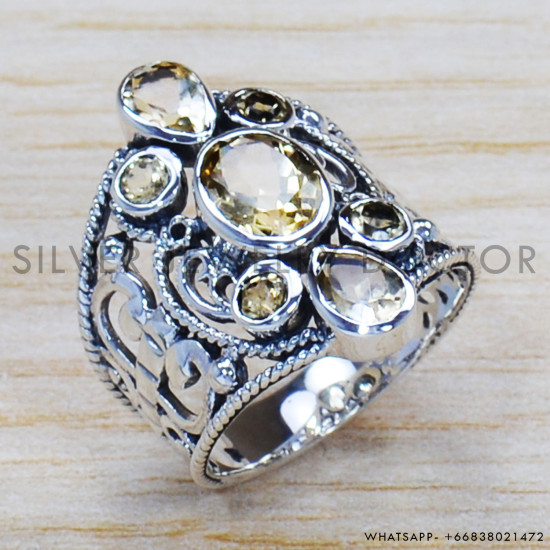 Citrine 925 Sterling Silver Ring (SJWR-1272) Citrine 925 Sterling Silver Ring (SJWR-1272)
