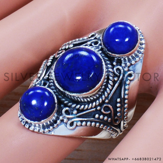 Lapis Lazuli 925 Sterling Silver Ring (SJWR-1277) Lapis Lazuli 925 Sterling Silver Ring (SJWR-1277)
