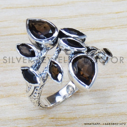 Smoky Quartz 925 Sterling Silver Ring (SJWR-1279) Smoky Quartz 925 Sterling Silver Ring (SJWR-1279)