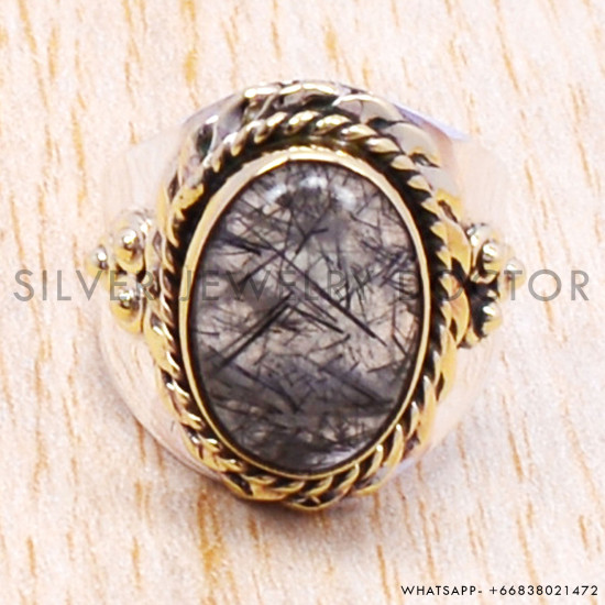 Black Rutile 925 Sterling Silver Ring (SJWR-128) Black Rutile 925 Sterling Silver Ring (SJWR-128)