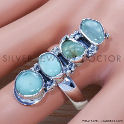 Aquamarine 925 Sterling Silver Ring (SJWR-1283)