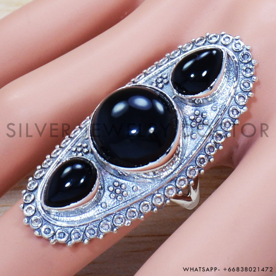 Black Onyx 925 Sterling Silver Ring (SJWR-1284)