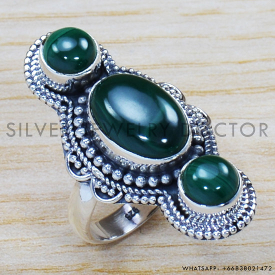 Malachite 925 Sterling Silver Ring (SJWR-1285) Malachite 925 Sterling Silver Ring (SJWR-1285)